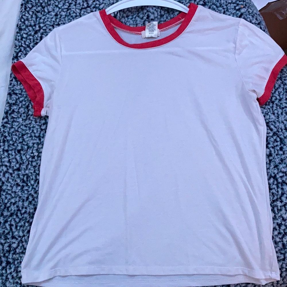 White ringer T